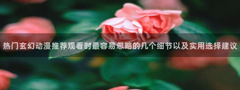 58动漫网：热门玄幻动漫推荐观看时最容易忽略的几个细节以及实用选择建议